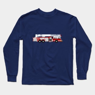 Red and White Fire Truck - Ladder Long Sleeve T-Shirt